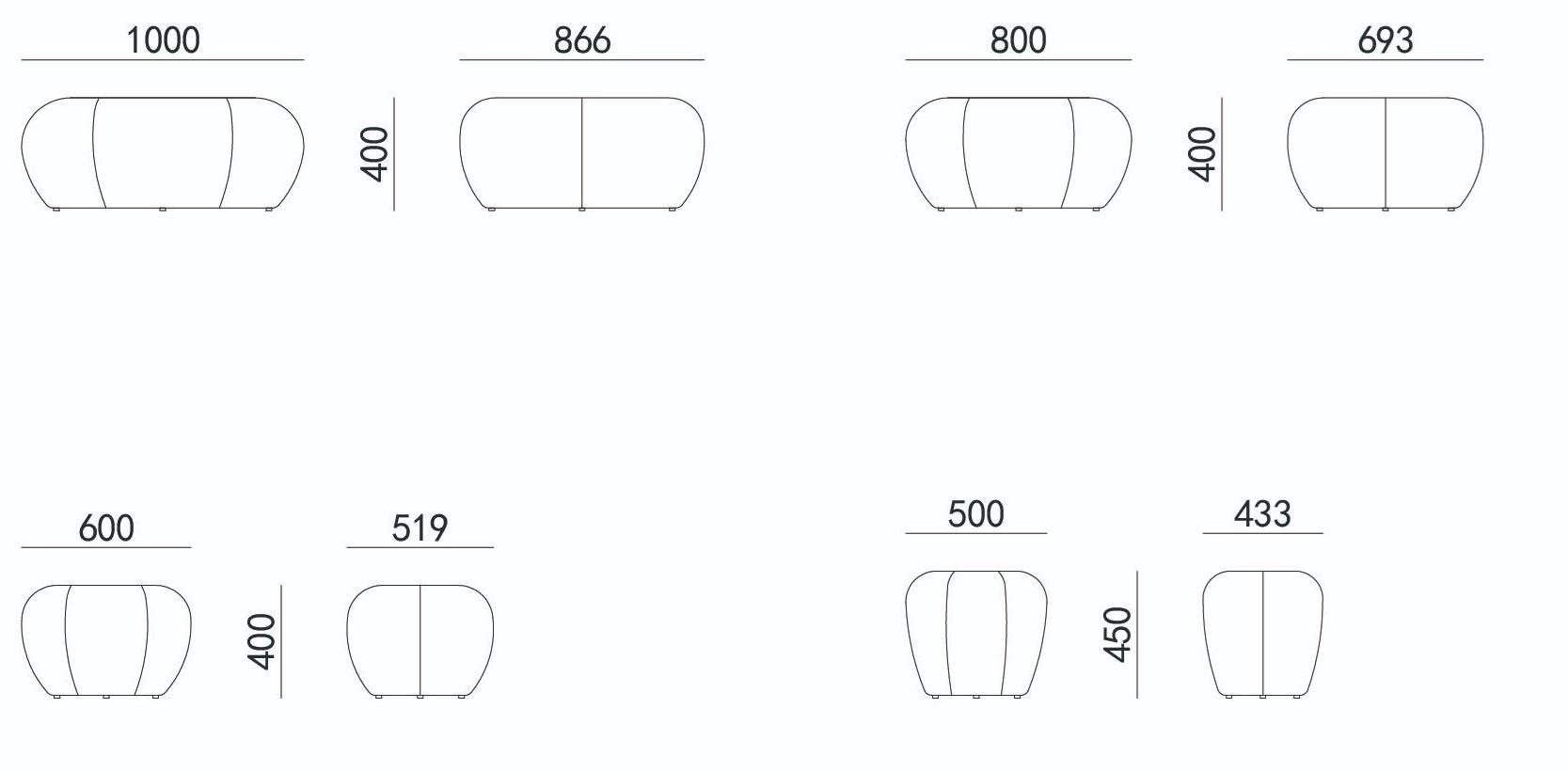 HC28 Cosmo Пуф из круглой ткани с обивкой  23f004  - Вид №2