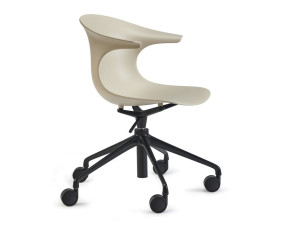 Регулируемый по высоте стул из полипропилена с колесами