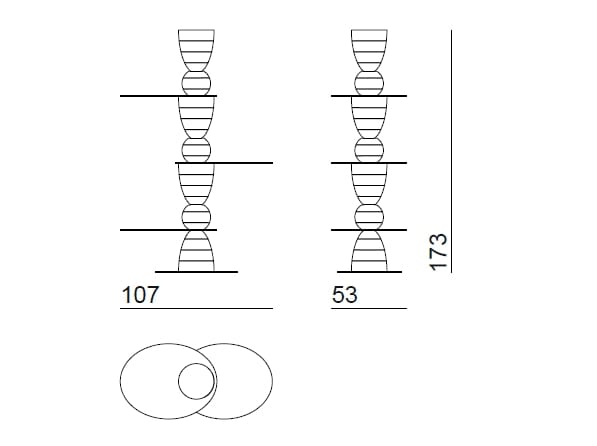 Самонесущий книжный шкаф из дерева и стекла Bizzotto Italia Нара ARCH-00066230 - Вид №7