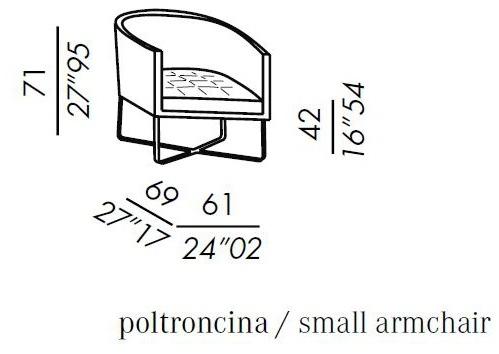 Meridiani Мягкое кресло со съемным чехлом из ткани Lolyta sun-id-1460657 - Вид №4