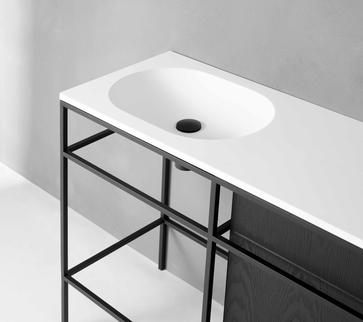 Ex.T Frame Умывальник с решеткой и тумбой comp-gl1-ss-cs - Вид №7