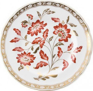 90779 Royal Crown Derby Тарелка акцентная 21,5см "Дерби, красный декор" Фарфор костяной
