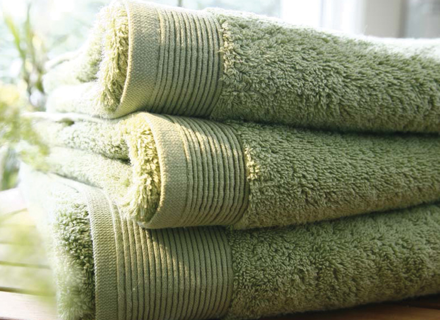 TOW_UNI_LI_55 Полотенце 55/110 lichen зеленый хлопок 600гр/м2 Blanc des Vosges Santreyd 