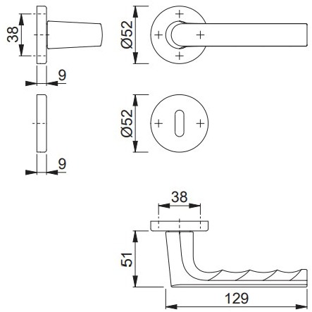 HOPPE Алюминиевая ручка на розетке с накладкой Duraplus® sun-id-1441328 - Вид №1