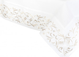 10618366 Weissfee Скатерть Weissfee "Монтрё" 170х370см (снежное шампанское) Лён