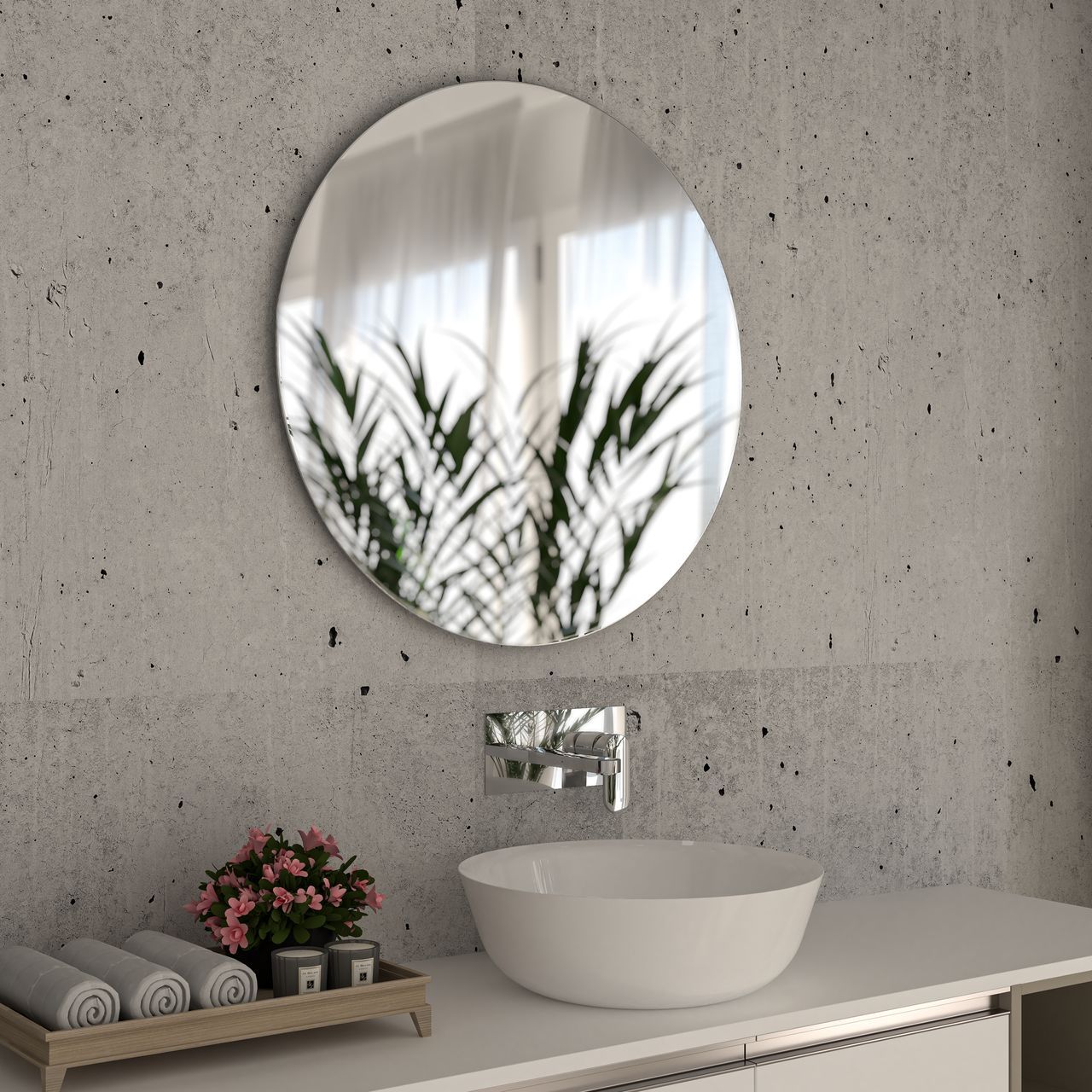 Круглое настенное зеркало для ванной комнаты Ercos зеркала ARCH-00081603 - Вид №1