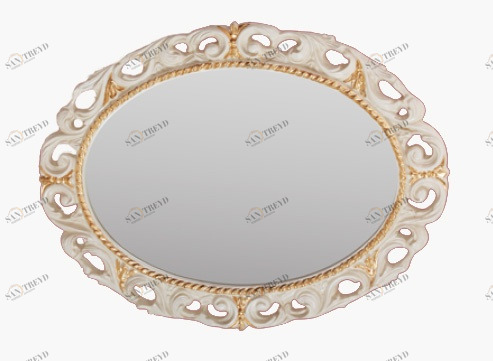 Зеркало овальное MIGLIORE Complementi ML.COM-70.724, h70xL89xP3,5 cm, белое золото ML.COM-70.724.AV.DO