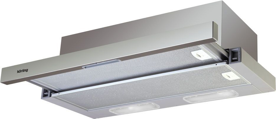 KHP 6211 X Встраиваемые вытяжки / встраиваемая с выдвижным экраном, 60 см, 290 м3/ч, механическое управление, 3 режима, нержавеющая сталь Korting Santreyd 