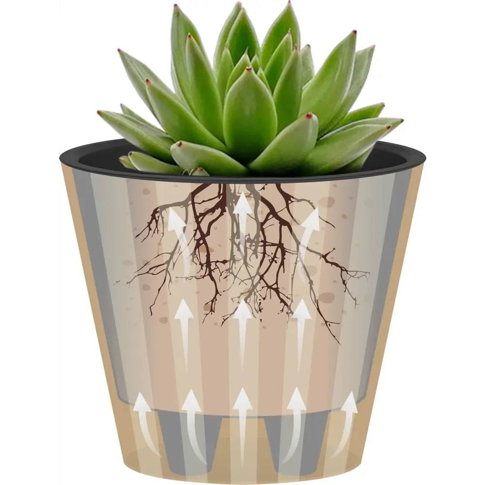 Горшок цветочный Ingreen Sand ø19 h17.7 см v3.3 л пластик утренний туман STLM-2139622 - Вид №4