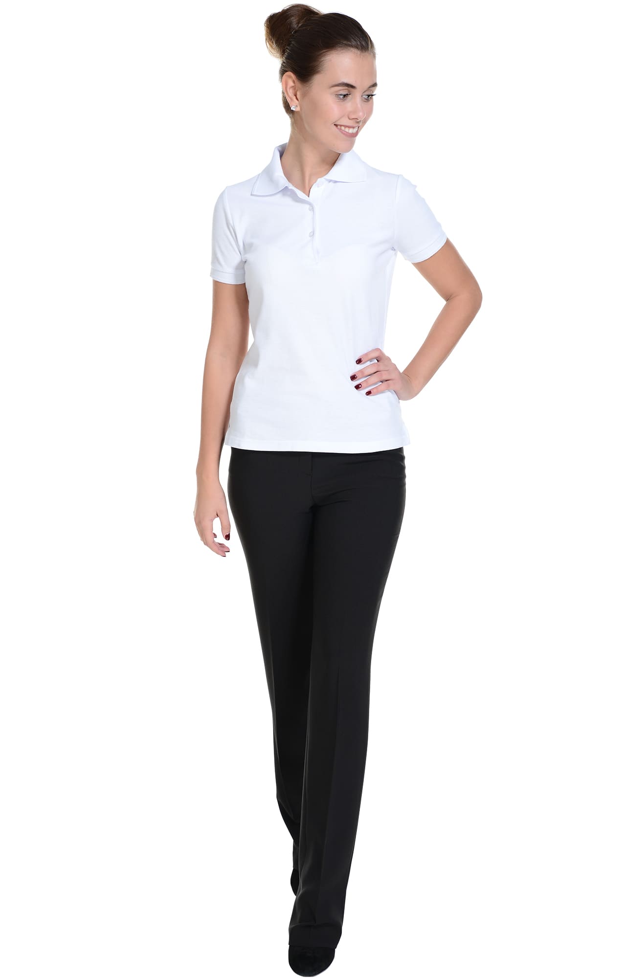 62160 Тенниска-поло женская белая LUXE  Одежда для салонов красоты  размер XL  - Вид №8
