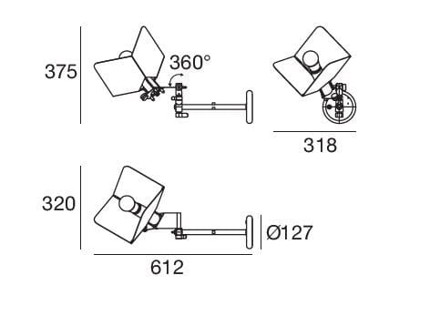 Железный светодиодный настенный светильник Stilnovo Triedro ARCH-00073689 - Вид №3