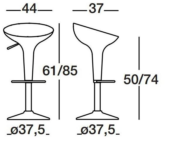 Magis Поворотный табурет из алюминия с регулируемой высотой с подставкой для ног Bombo sun-id-1457108 - Вид №1