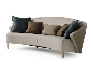 Кожаный изогнутый диван