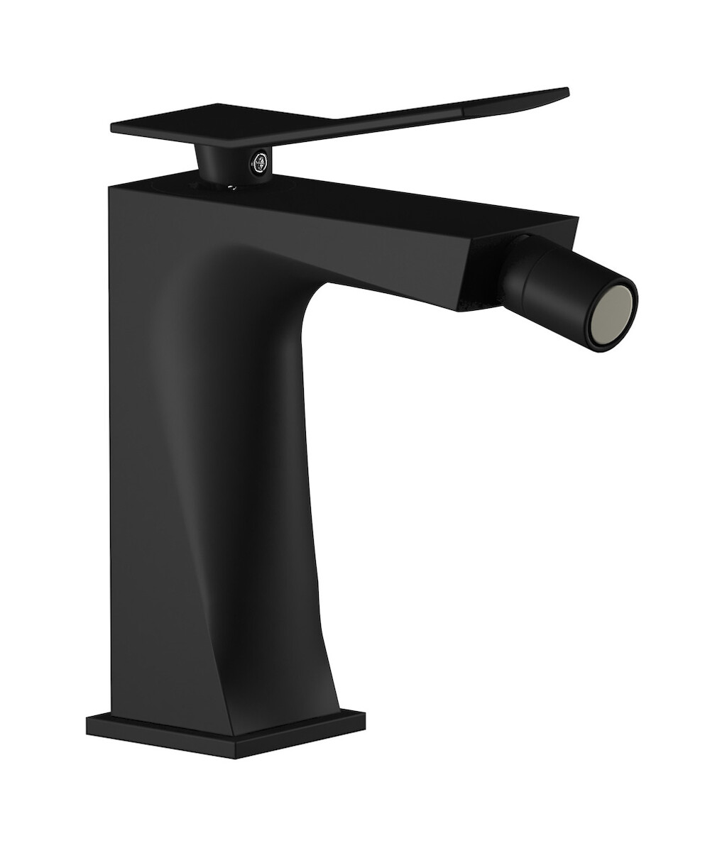 Смеситель для биде на 1 отверстие в комплекте с донным клапаном. WE ARE IB wa320cc_23 Matt Black Wave