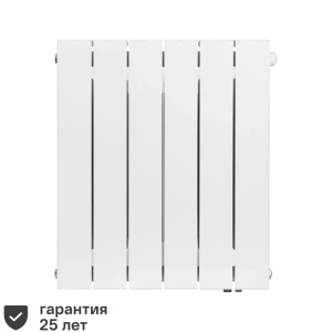 Радиатор секционный Rifar Supremo 500/90 биметалл 6 секций нижнее правое подключение цвет белый 82392046 STLM-2017041