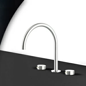 Смеситель для раковины сталь глянцевая с серой ручкой Toki Radomonte TKI25LCIL39