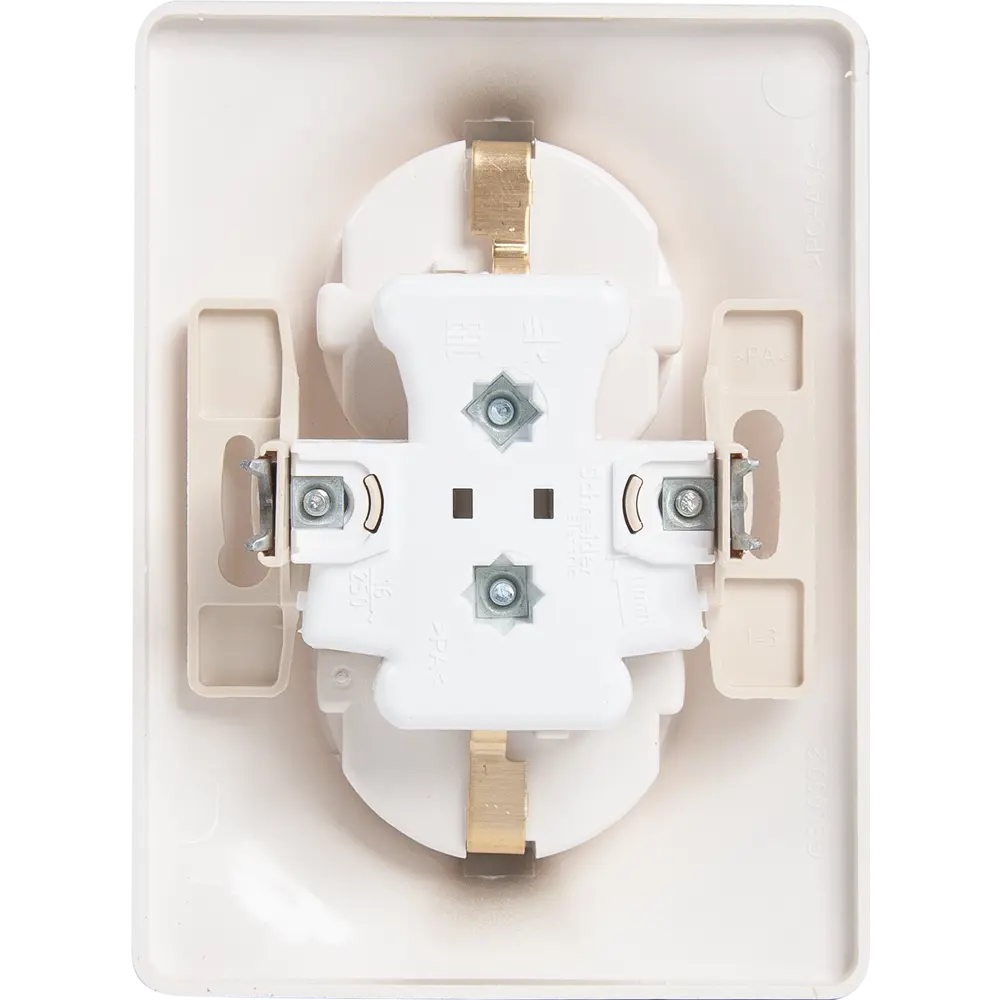 Розетка двойная встраиваемая Schneider Electric Glossa с заземлением цвет платина 84693604 STLM-2005119 SYSTEME ELECTRIC - Вид №3