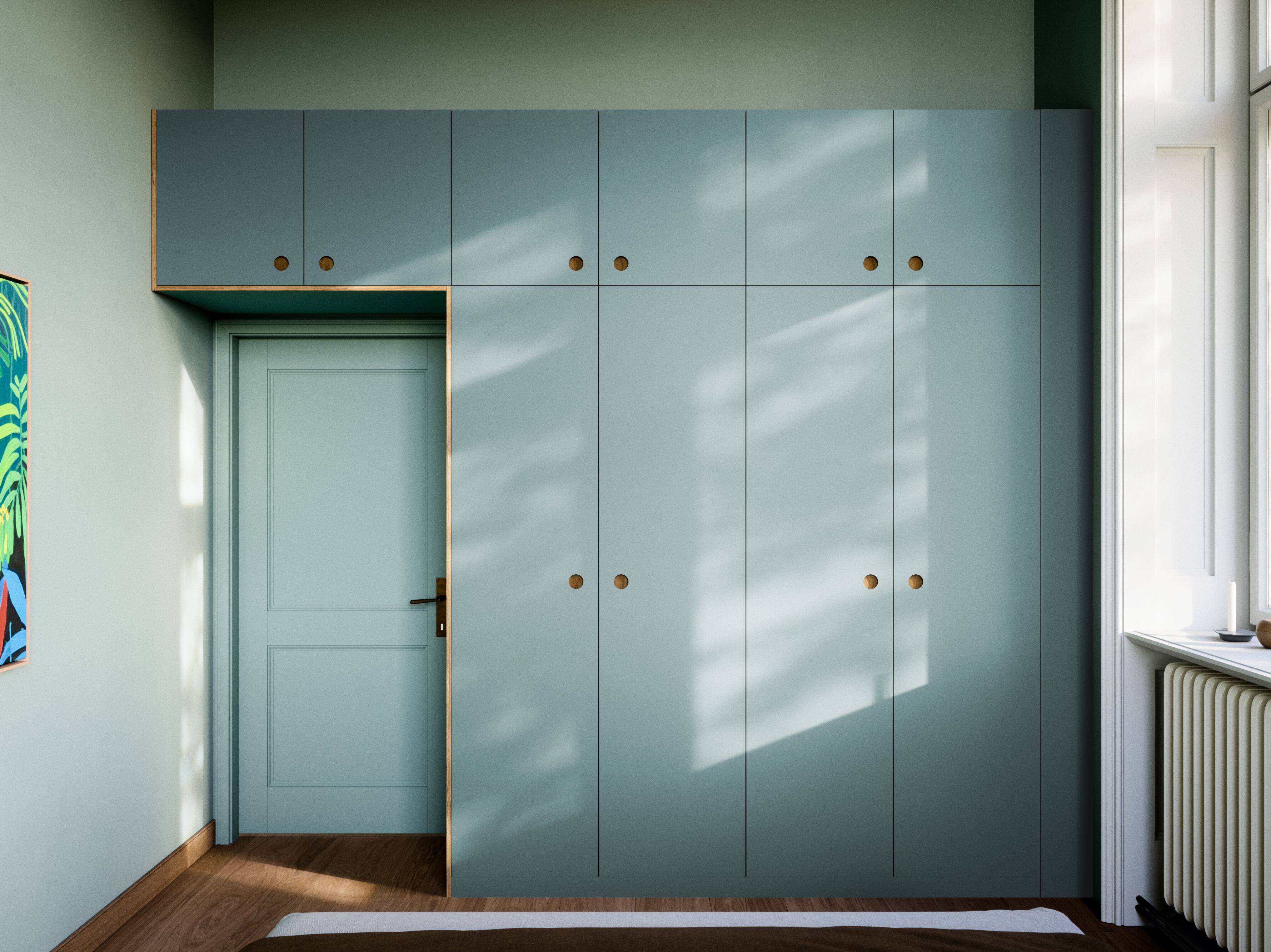 Ламинированный настенный секционный шкаф Neuvermoebelt SMART LINE FURNITURE ARCH-00060087 - Вид №1