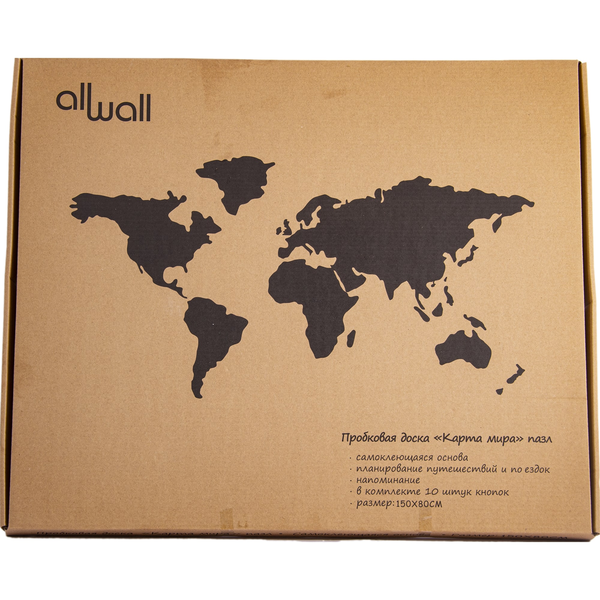 82560138 Доска пробковая «Карта мира» 150х80 см Santreyd  - Вид №2