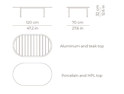 Алюминиевый овальный садовый столик с порошковым покрытием POINT Curio ARCH-00026529 - Вид №2
