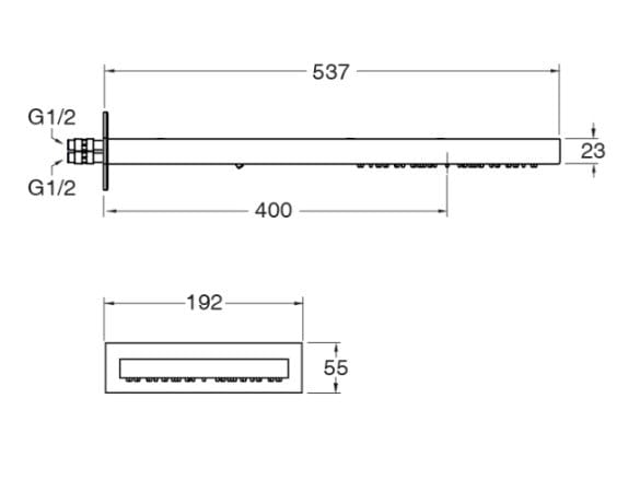 Настенная прямоугольная насадка для душа CRISTINA Rubinetterie насадки для душа и рычаги - Shower &amp ARCH-00033222 - Вид №2