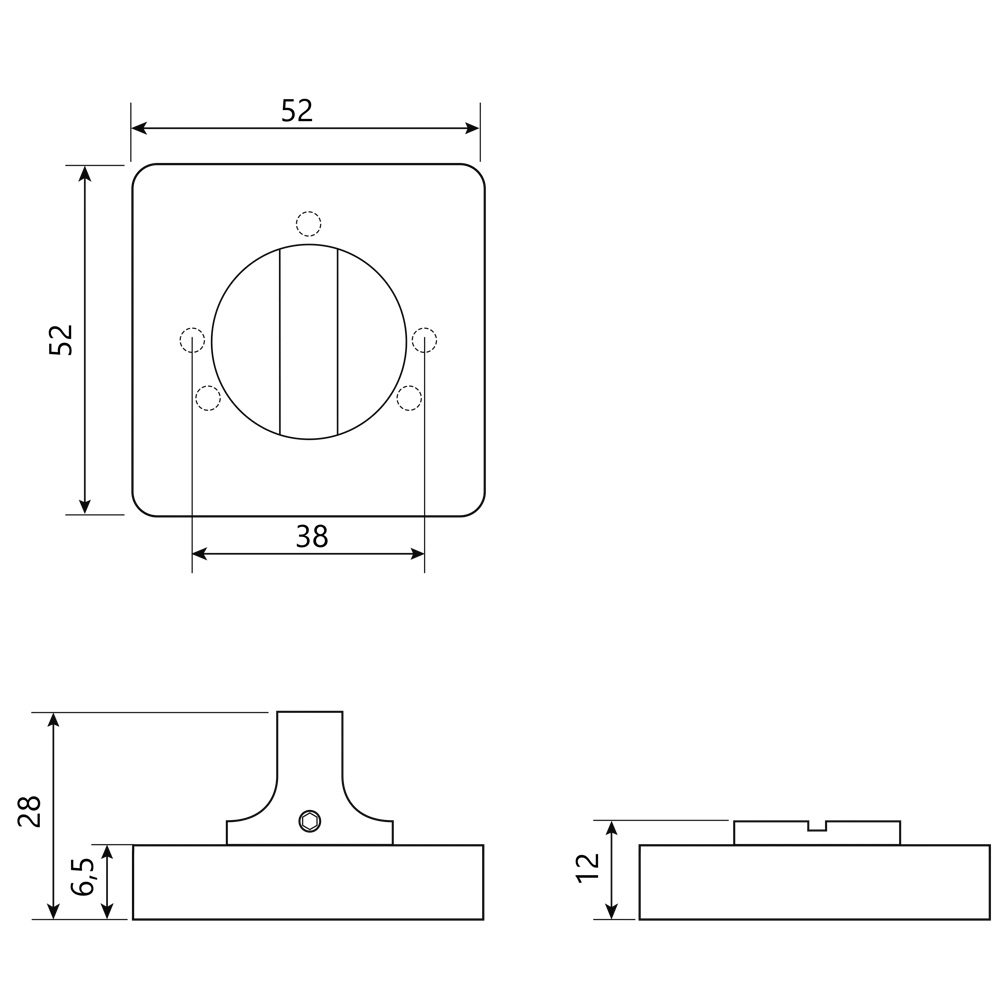 Завертка дверная квадратная Armex WC-3003-P алюминий цвет никель STLM-2206977 - Вид №4