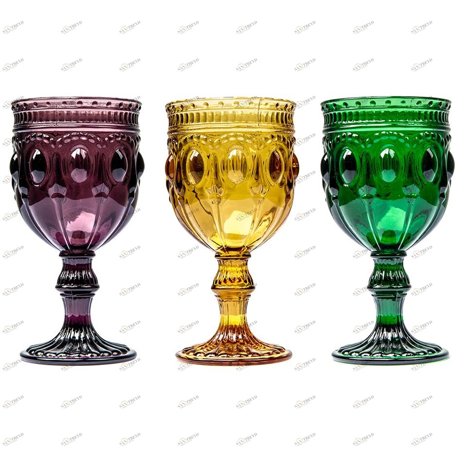 Комплект винных фужеров «Кабошон» BYOBJECT CRYSTAL 030041 Желтый;зеленый;разноцветный Object Desire