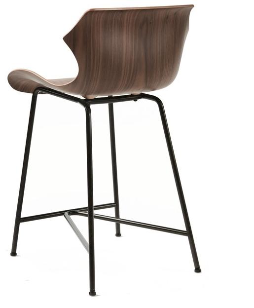 BassamFellows Табурет из стали и дерева со спинкой Petal Cb-292m - Вид №3