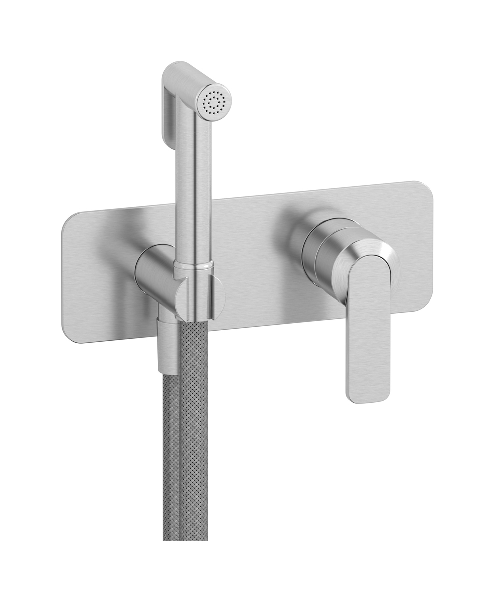 Внешние части гигенического душа со смесителем. WE ARE IB c6706ss Brushed Nickel C-67