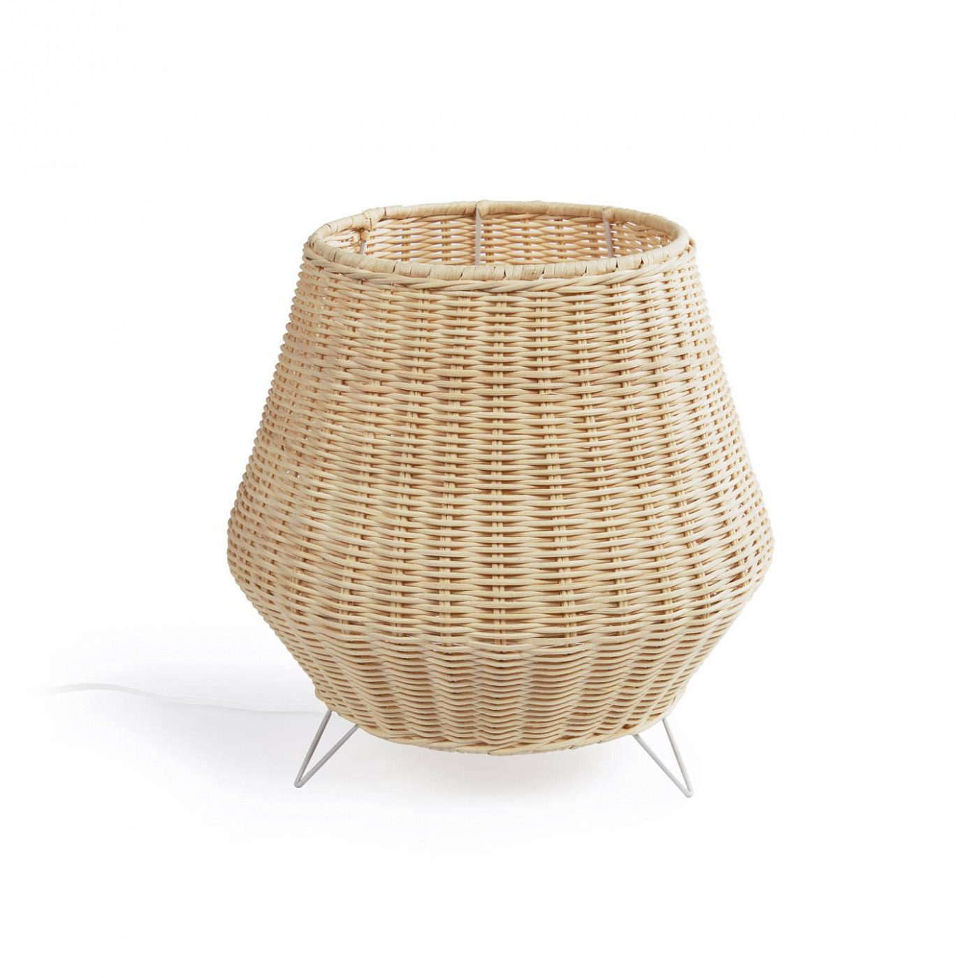 108604 маленькая настольная лампа из ротанга с натуральной отделкой La Forma Kamaria  - Вид №1