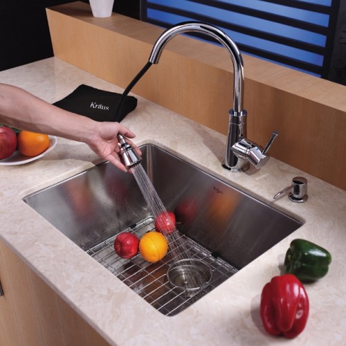 KHU101-23 Мойка кухонная прямоугольная Krausru  - Вид №8