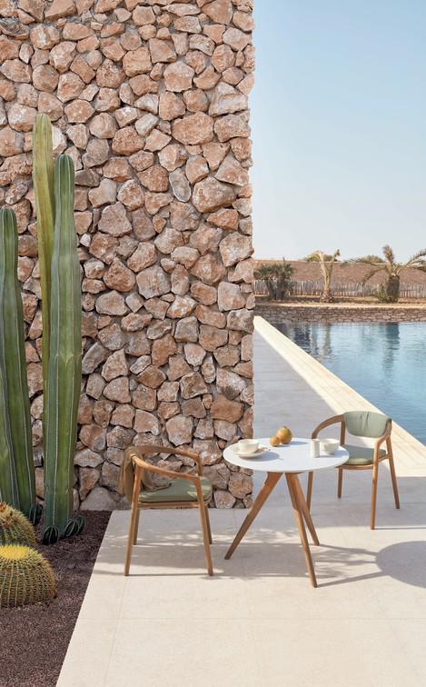 MNST983 Обеденный стол teak nero ⌀100см Manutti Torsa - Вид №2