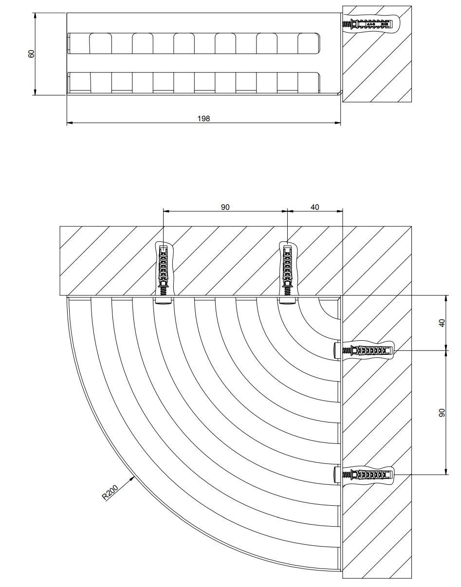 Металлическая полка для ванной комнаты Gessi рельеф ARCH-00127554 - Вид №3