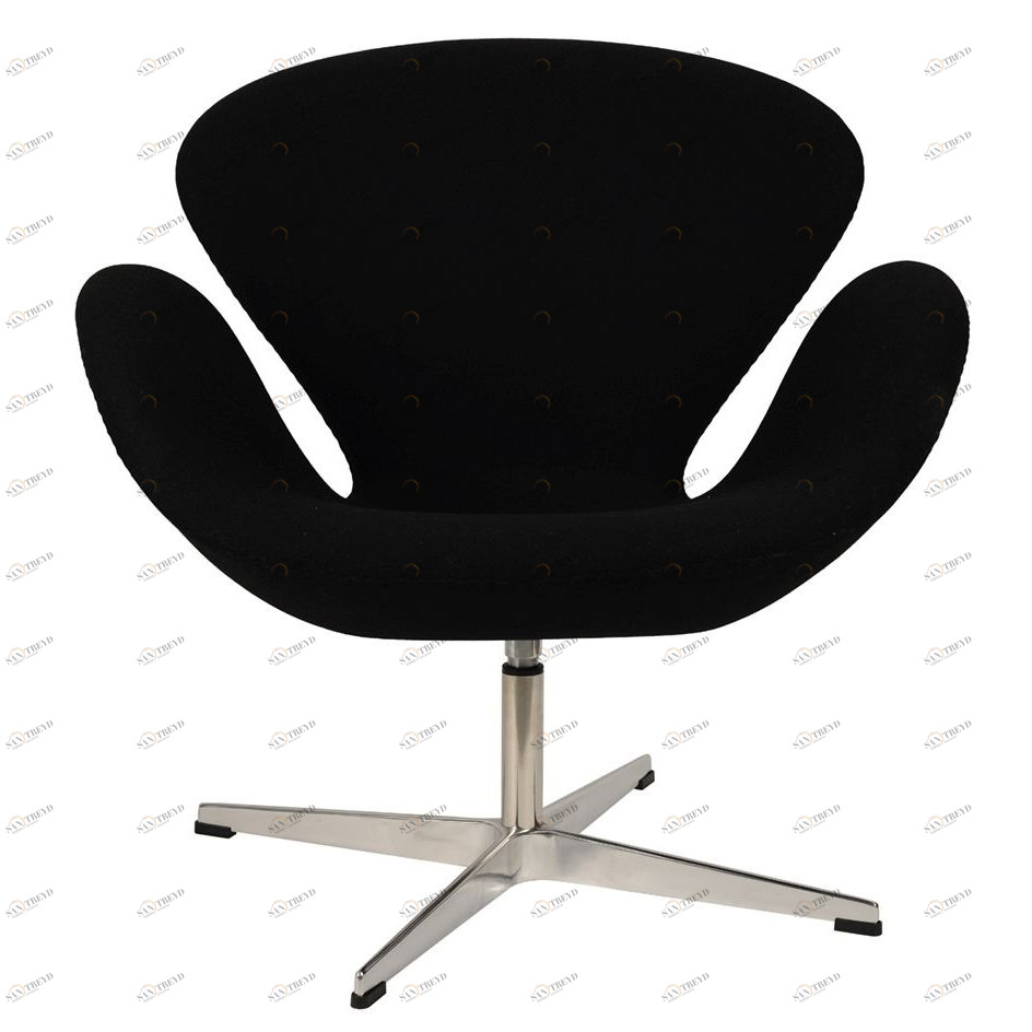 Кресло дизайнерское черная шерсть Arne Jacobsen Style Swan Chair SOHO DESIGN ДИЗАЙНЕРСКИЕ, SWAN 131545 Черный 