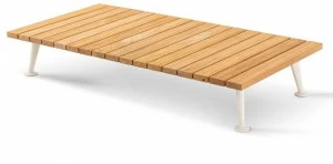 Cassina Прямоугольный журнальный столик из алюминия и дерева Fenc-e nature