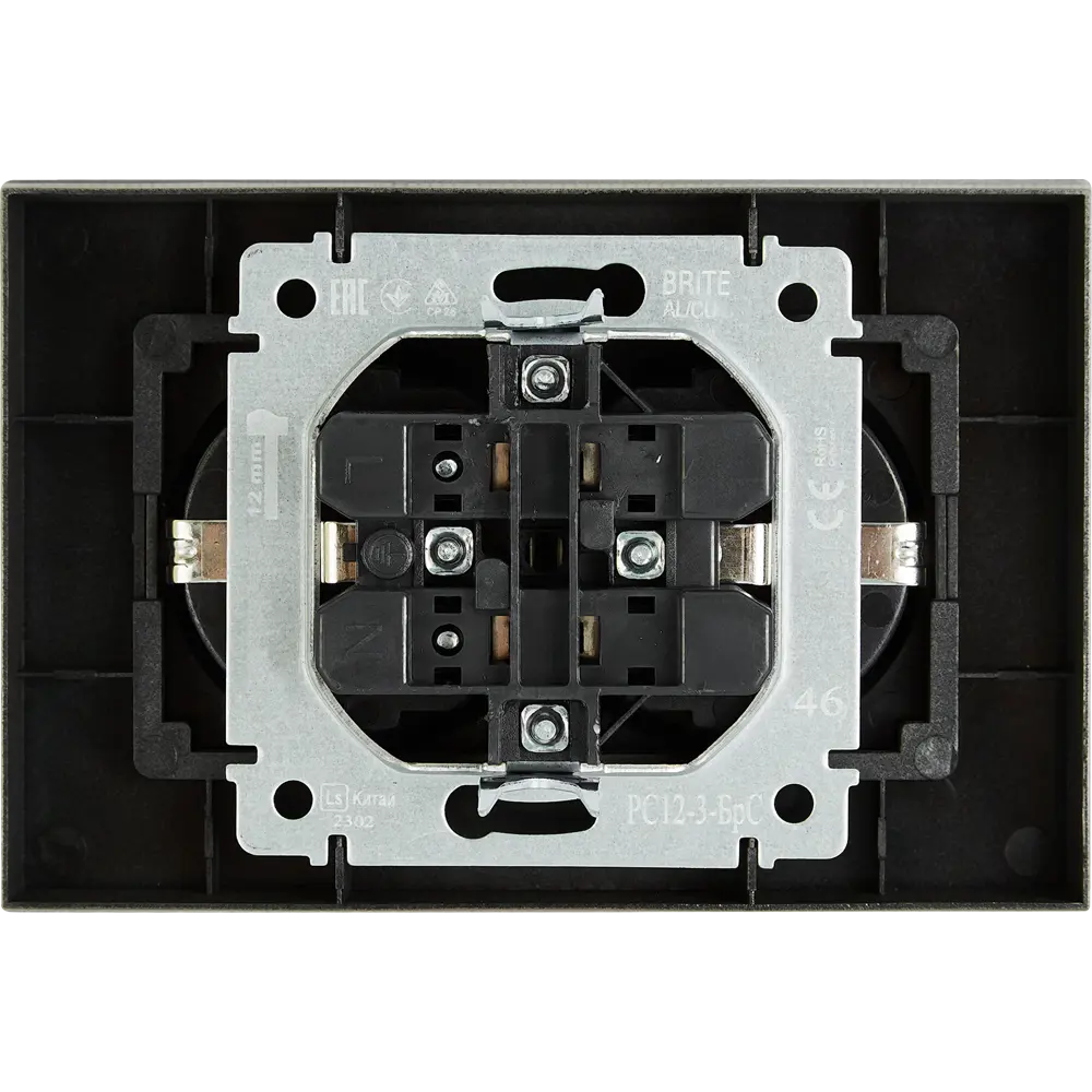 IEK Brite: Двойная розетка скрытого монтажа в стальном исполнении 87761622 STLM-1107911 - Вид №3