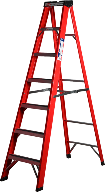Стремянка SF 1006 стеклопластиковая 6 ступеней, Alumet, с органайзером