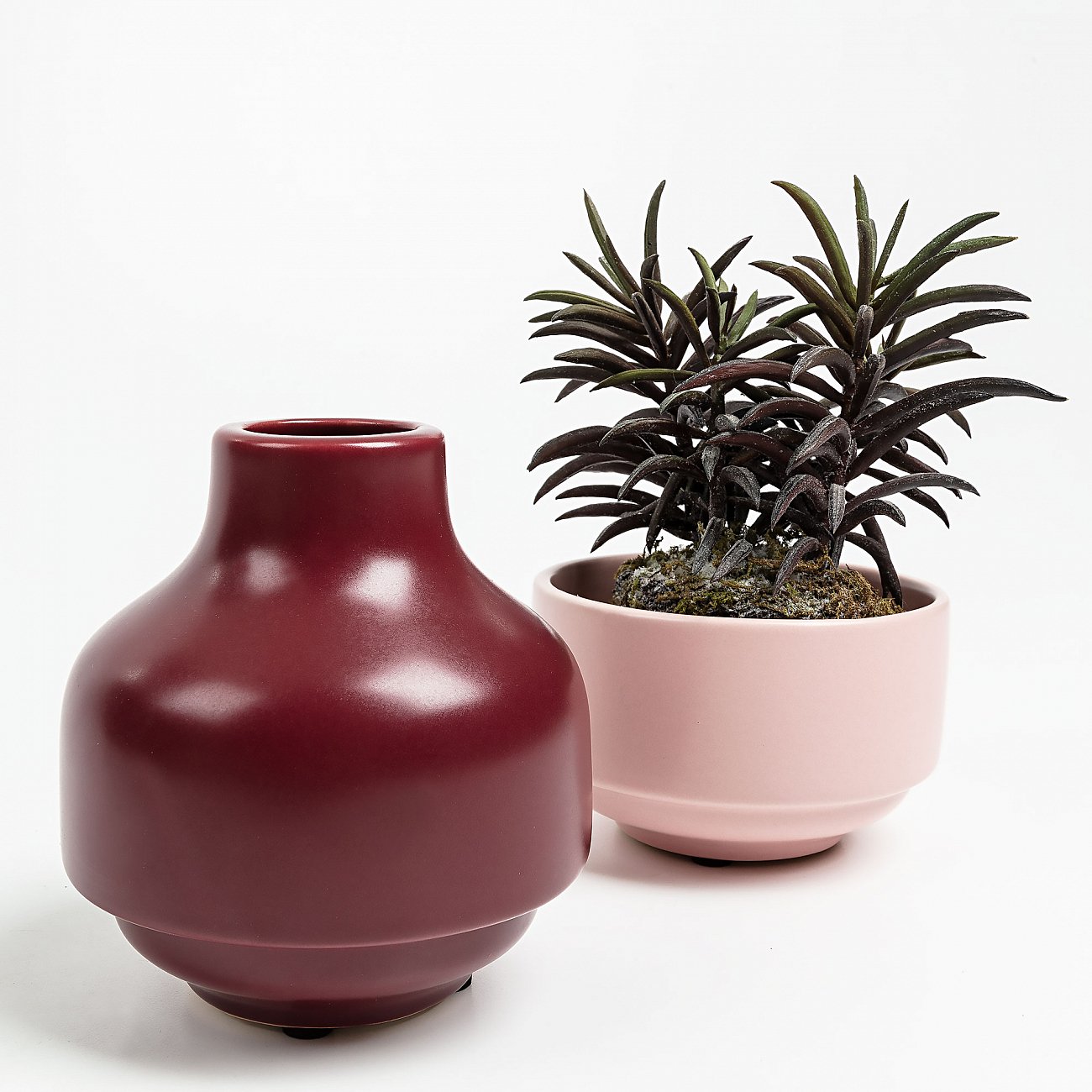 Ваза керамическая из 2 частей розовая 17 см Louane от La Forma LA FORMA - 343224 Красный;розовый  - Вид №1