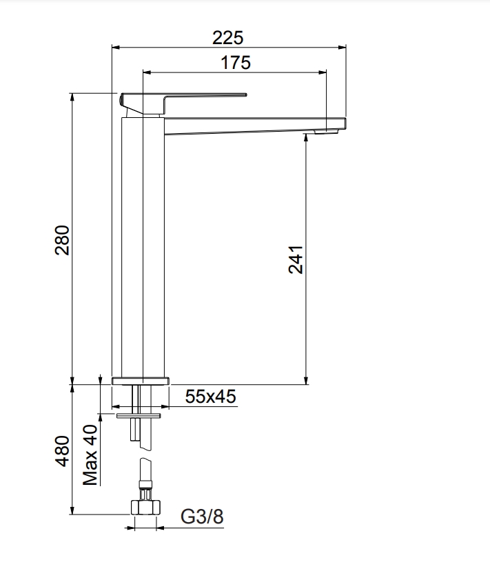 100BB8518 Смеситель для раковины , белый Fiore Kube - Вид №2