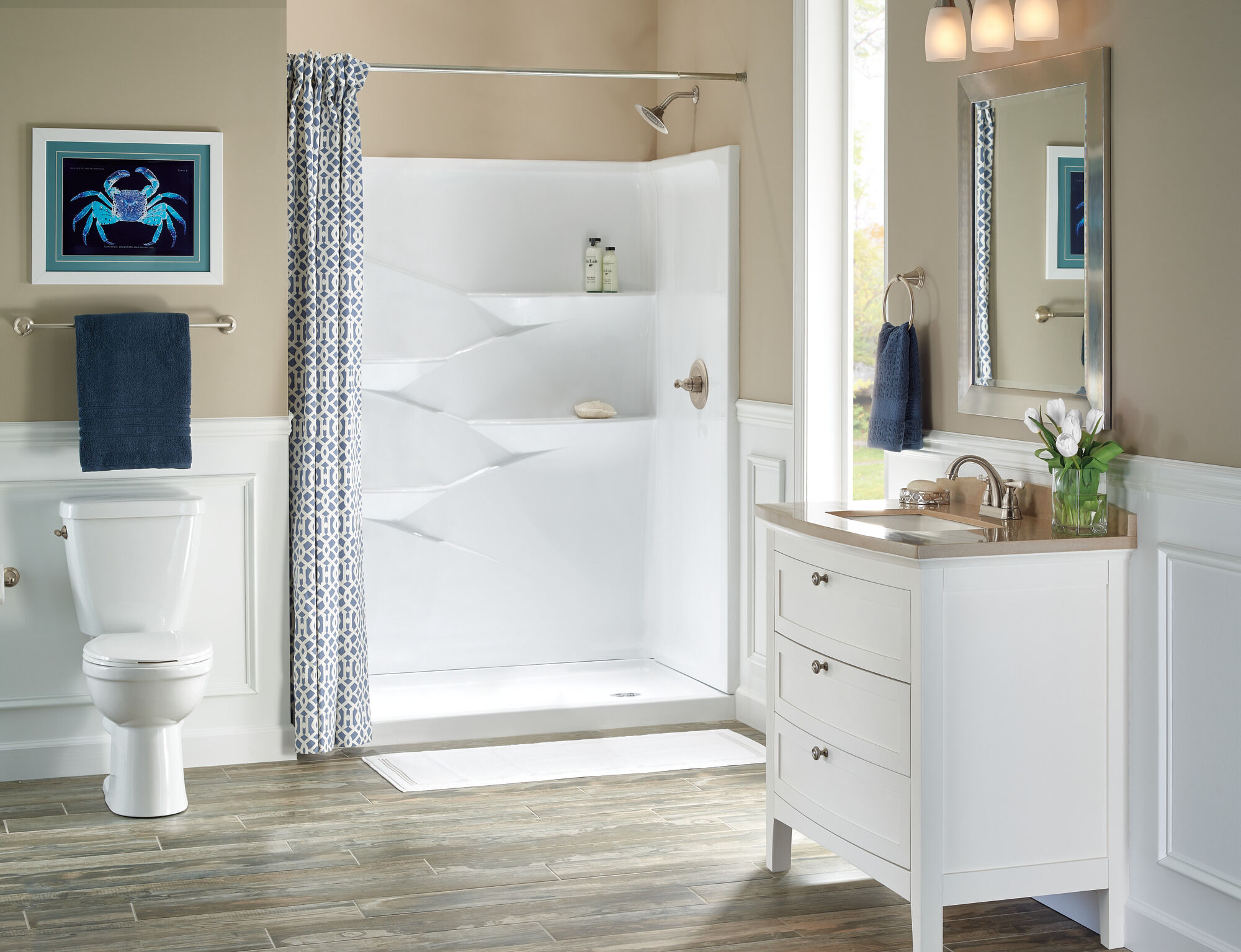 Настенный душевой комплект 60 "x 32" Delta Faucet Laurel B67311-6032-WH - Вид №1