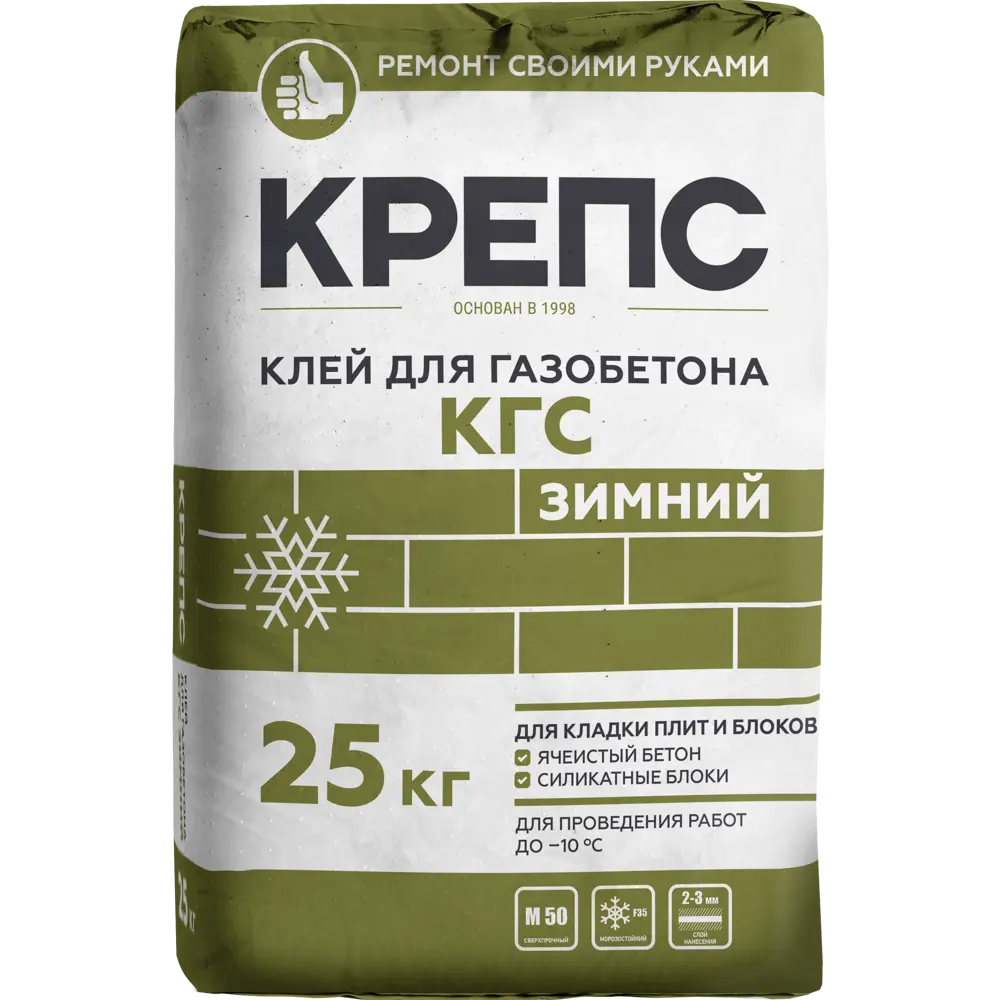 Клей для блоков Крепс КГС зимний 25 кг 82020559 STLM-2196208