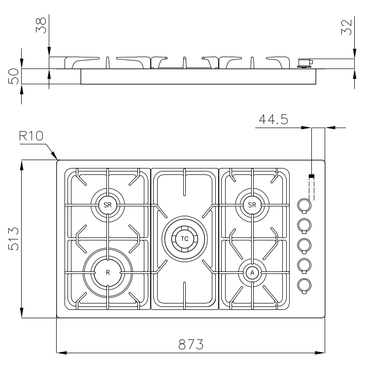 7245062 Варочная панель Professionale 7245062 Fosterspa  - Вид №1