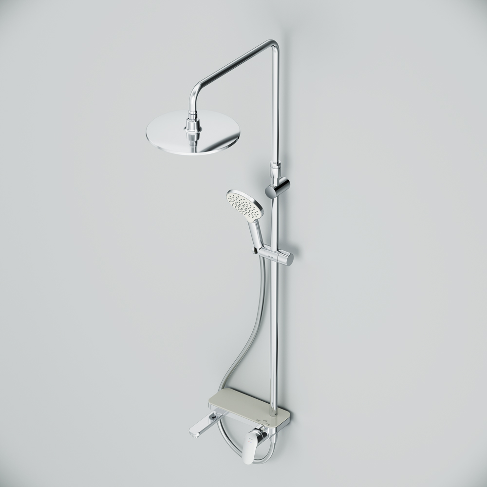 F0780700 душ.система: см-ль-полка д/ванны/душа душ.штанга 1030-1460мм верхний душ 220 мм ру AM.PM Like - Вид №8