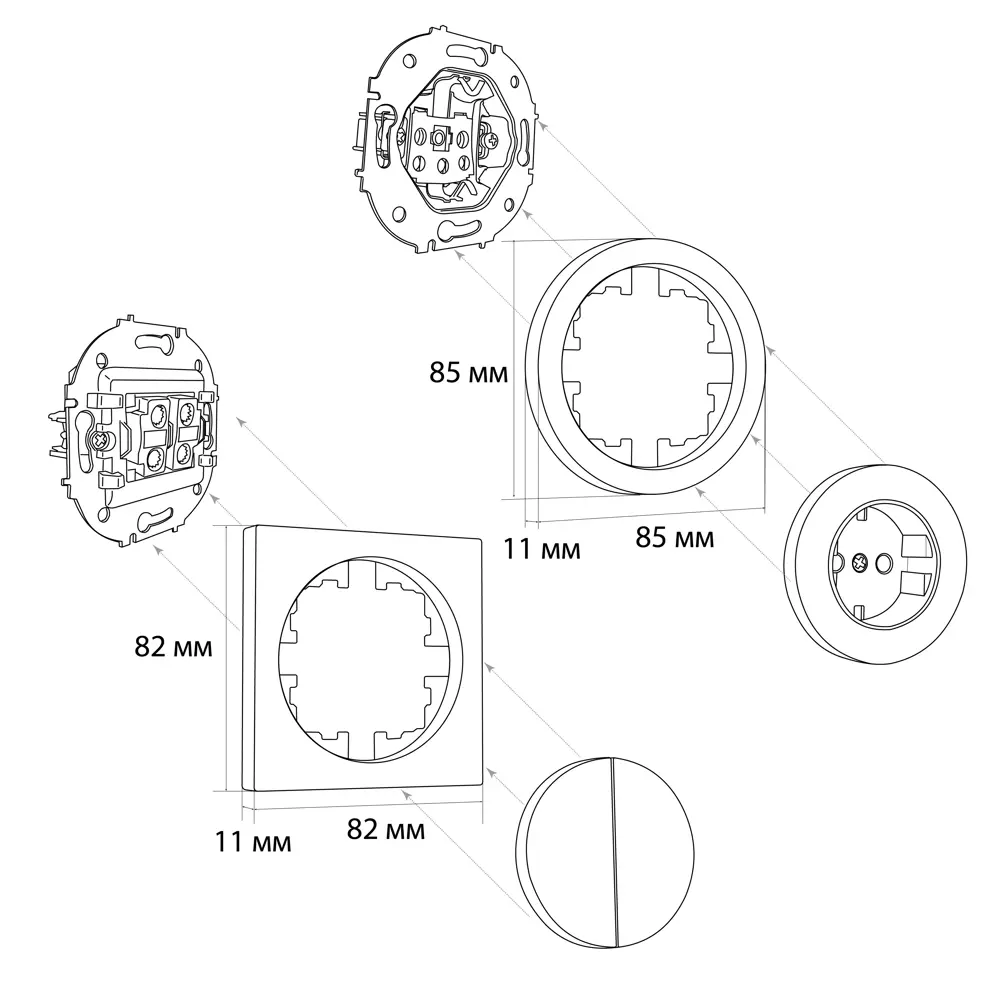 Розетка TC+USB встраиваемая Osen цвет серый LEZARD STLM-2024912 - Вид №5