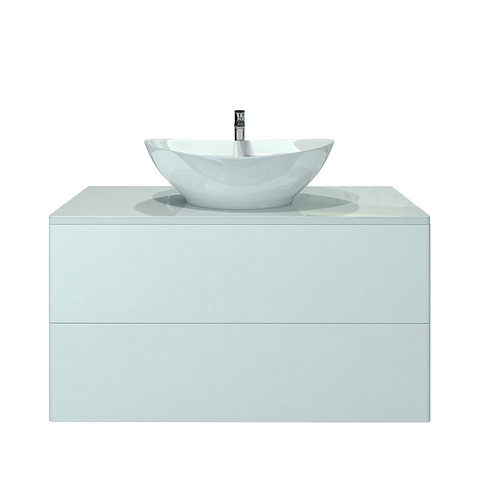 Orange Ot-100TuGLASS+G56 Тумба подвесная Otto c раковиной Гамма 560 Белый sun-id-1517181 - Вид №1