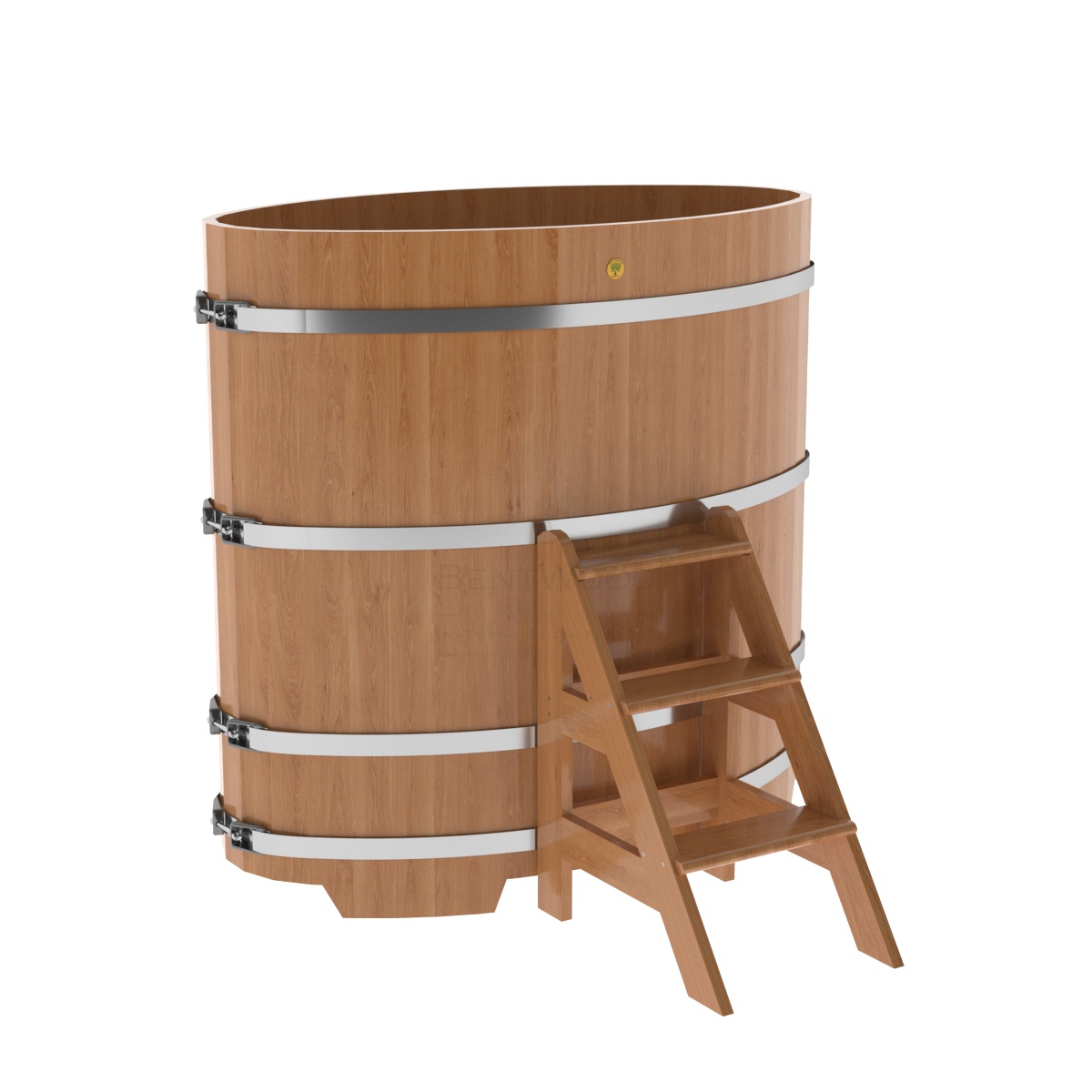 1278 Купель овальная из дуба 0,80х1,42х1,4 натуральный Alyarus 