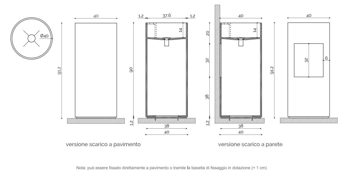 Круглая отдельно стоящая раковина Corian® Acquapazza Элементы Corian® ARCH-00096144 - Вид №1