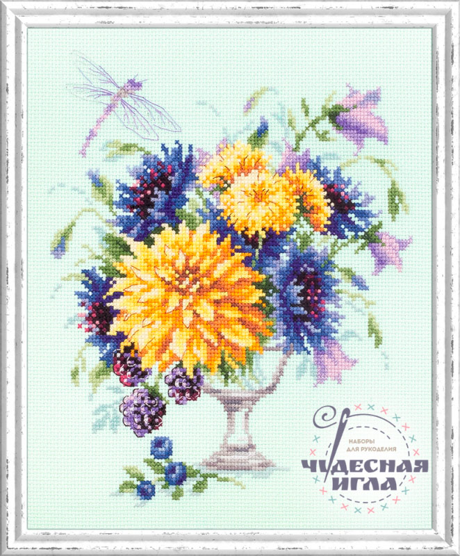 100-004 Летний букетик Набор для вышивания Чудесная Игла 20 х 23 см Чудесная игла 