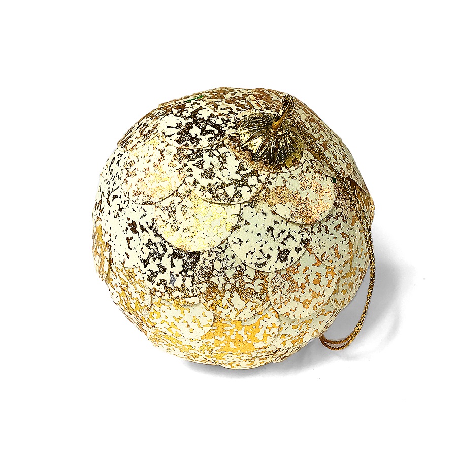 en_ny0069 Шар новогодний декоративный paper ball, золотистый мрамор EnjoyMe  - Вид №1