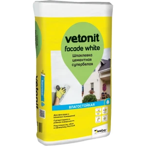 Шпаклёвка цементная финишная Vetonit Facade White 20 кг
